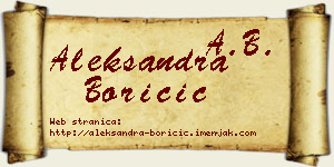 Aleksandra Boričić vizit kartica